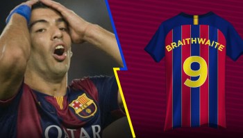 Braithwaite 'heredó' el '9' de Luis Suárez y los fans acabaron al Barcelona