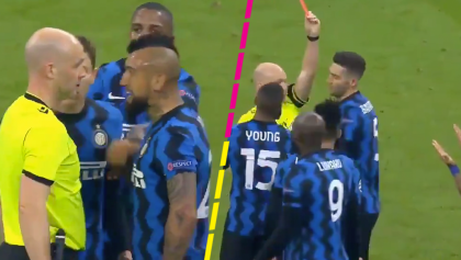 Esto es lo que le dijo Arturo Vidal al árbitro del Inter vs Real Madrid... y lo expulsaron