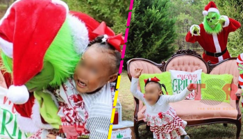 ¿Manchada? Critican a una madre por asustar a su pequeña hija con el Grinch