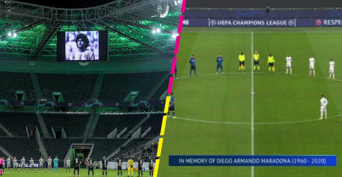 En imágenes y videos: Así se vivió el minuto de silencio en honor a Maradona en la Champions League