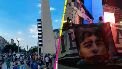 En imágenes y videos: Así despiden a Maradona en el Obelisco de Buenos Aires