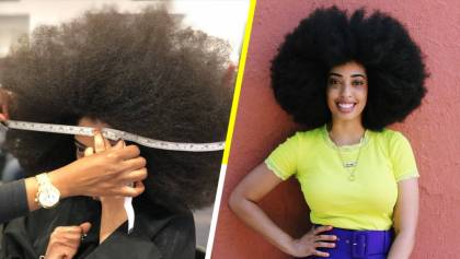 Ella es Simone Williams, ganadora del Récord Guinness al afro más grande del mundo