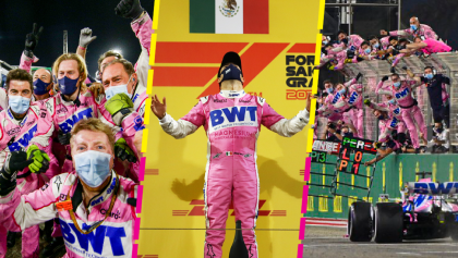 El himno, dedicatoria a su hijo y el festejo con el equipo: Los momentos más emotivos del triunfo de Checo