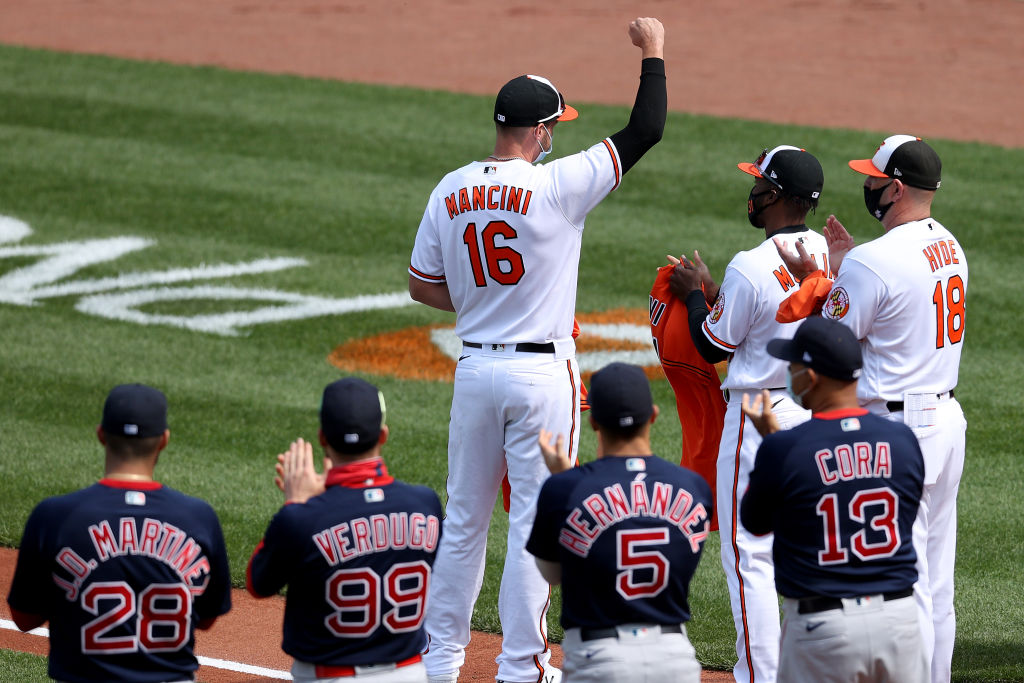 Trey Mancini en su ovación