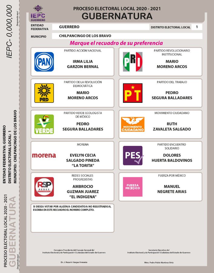 boleta electoral evelyn salgado