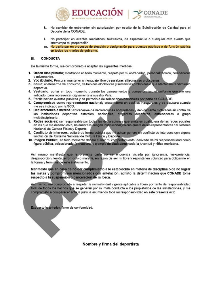 ¿Por? Conade exige a deportistas no participar en elecciones si quieren una beca