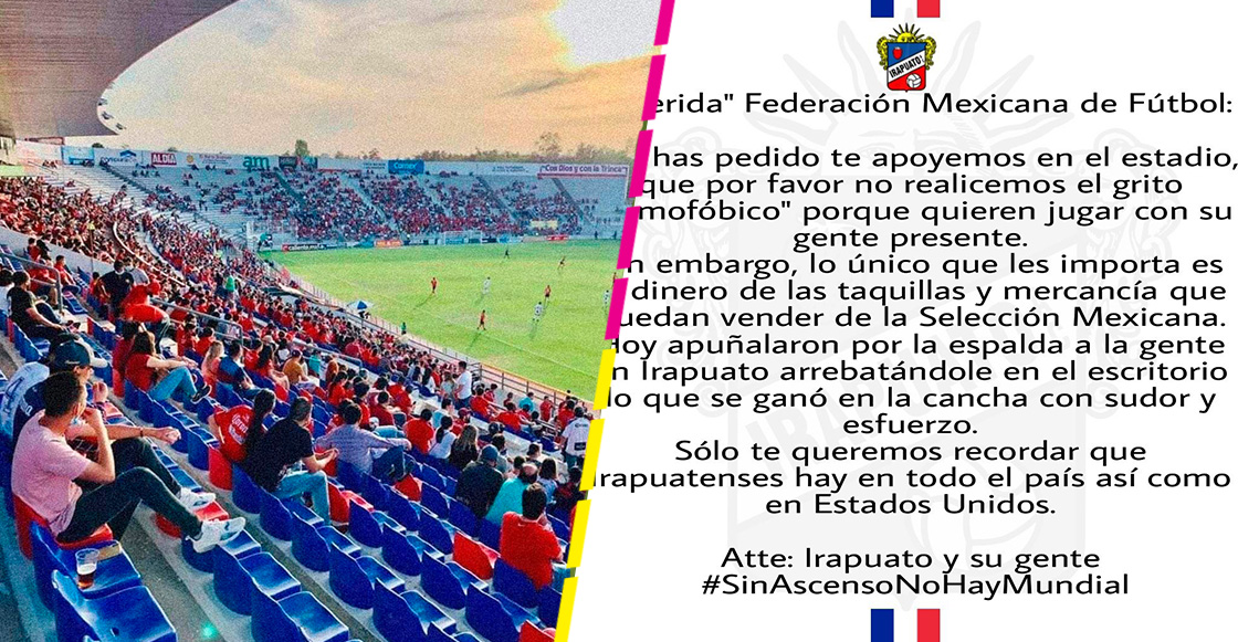 ¿Por qué la afición de Irapuato quiere retomar el grito homofóbico contra la Femexfut?