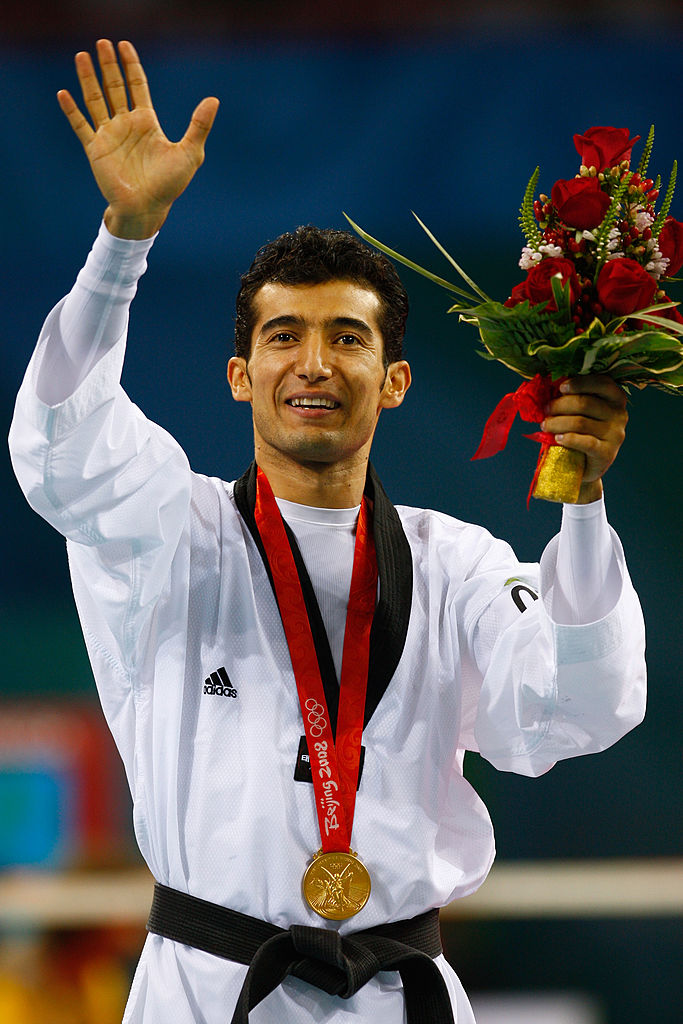 Guillermo Pérez con la medalla de oro en Beijing 2008