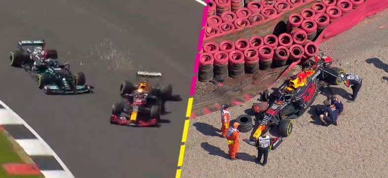 ¡Otra vez Hamilton! El accidente que dejó fuera a Verstappen en el GP de Gran Bretaña