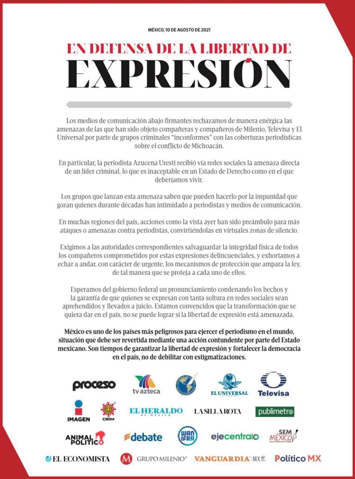 desplegado medios liberta expresion azucena uresti cjng