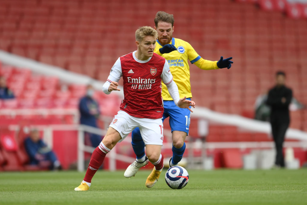 Martin Odeggard con el Arsenal