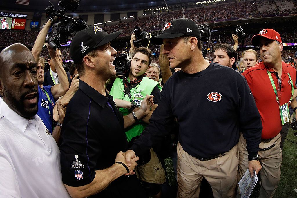 Jim y John Harbaugh en el Super Bowl XLVII