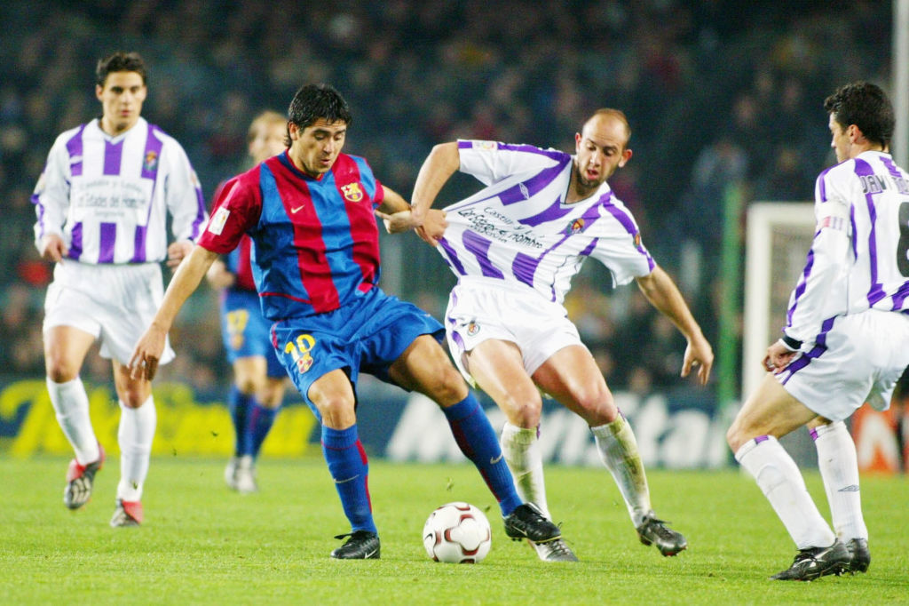 Juan Román Riquelme con el Barcelona