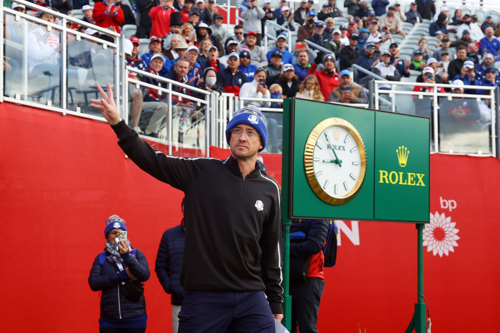 Tom Felton en un torneo de golf previo a la Ryder Cup