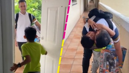 La conmovedora reacción de un niño al volver a ver a su papá luego de 2 años