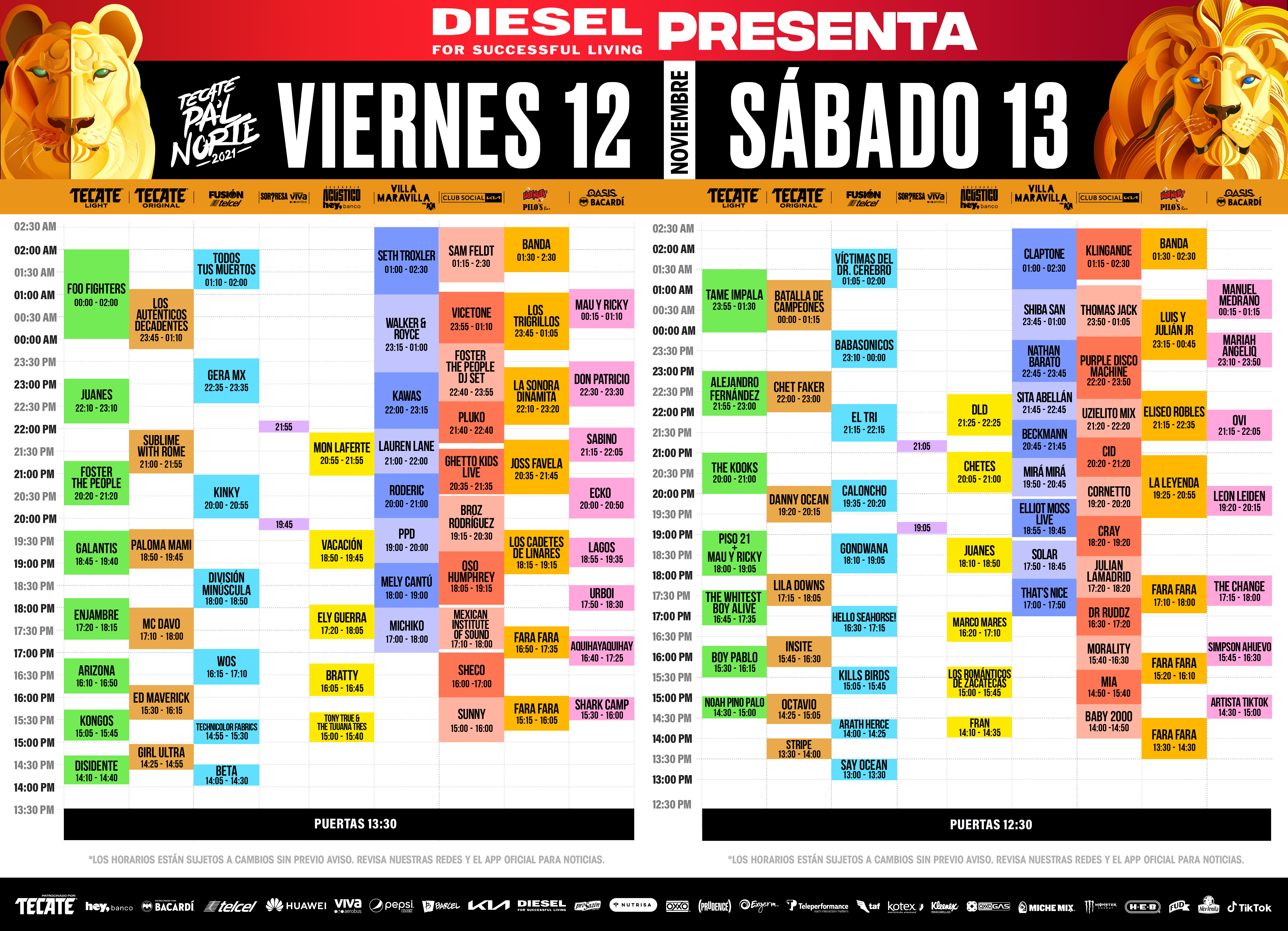 Ahora sí: ¡Aquí están los horarios oficiales para Pa'l Norte 2021!