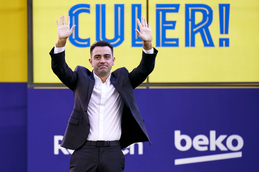 Xavi Hernández en su presentación como DT del Barcelona