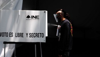 Una casilla electoral ante las elecciones en México