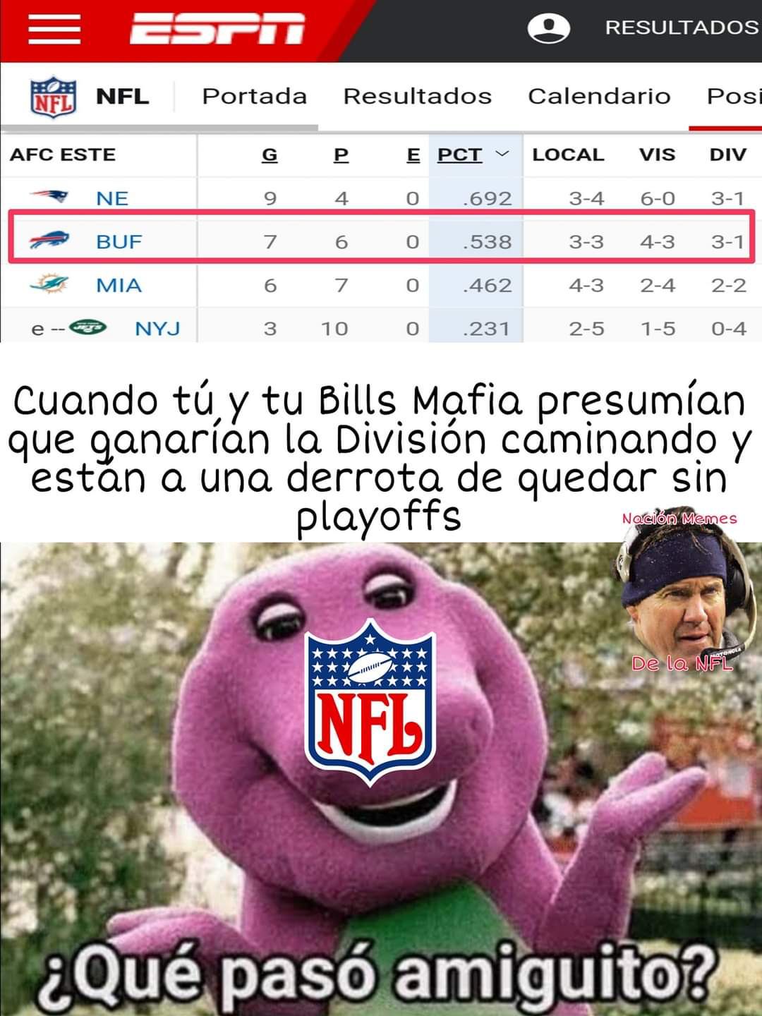 Meme de la NFL semana 14