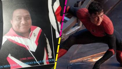 Mujer lleva foto de su esposo fallecido al estreno de 'Spider-Man: No Way Home'