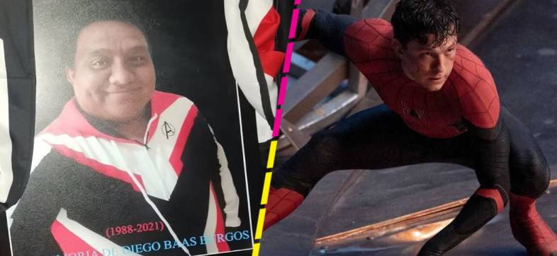 Mujer lleva foto de su esposo fallecido al estreno de 'Spider-Man: No Way Home'