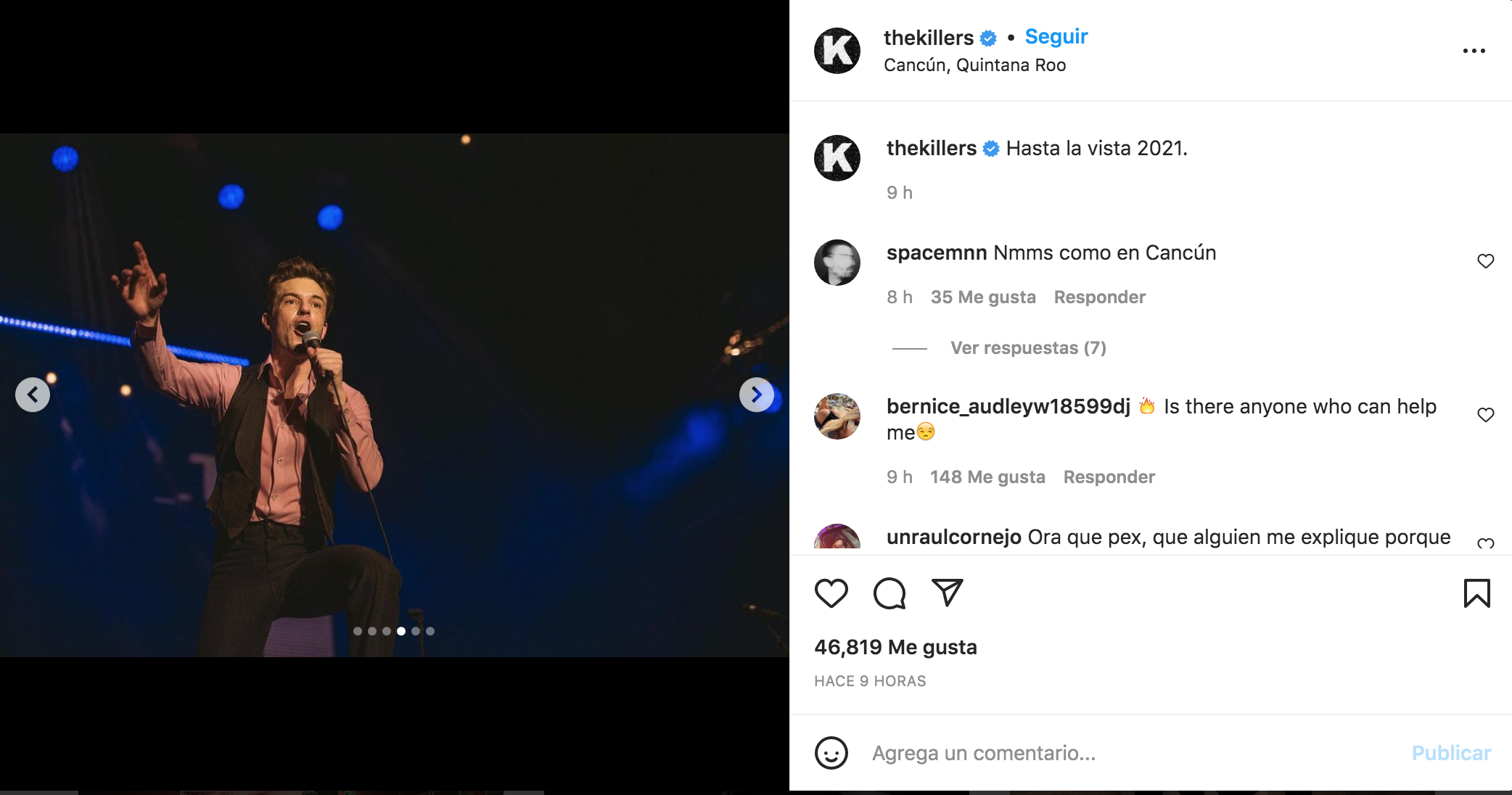 ¿Fiesta de fin de año? The Killers dio un show en Cancún y ni nos enteramos