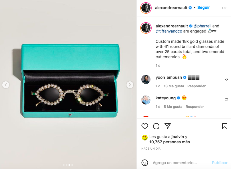 Pharrell estrenó en su desfile para Louis Vuitton otras gafas de sol  Tiffany & Co. loquísimas