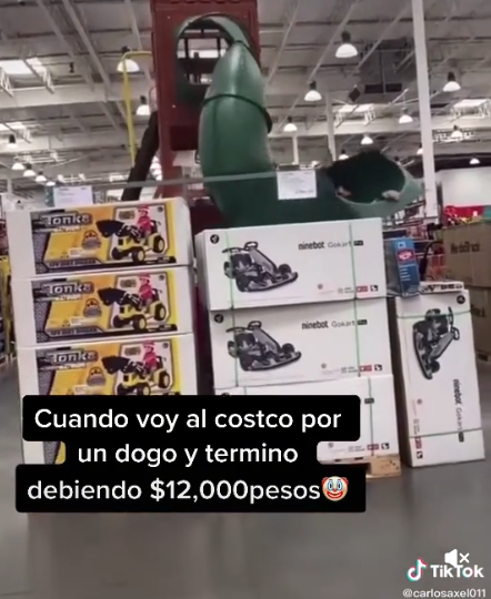 Como cuando vas al Costco a comprar un hot-dog y por tentón te endeudas con 12 mil pesos 