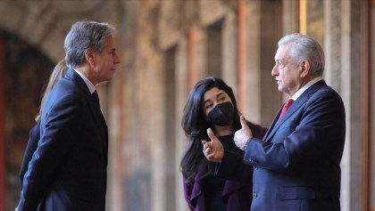 CIUDAD DE MÉXICO, 08OCTUBRE2021.- Tras la reunión en materia de seguridad de cara al Diálogo de Alto Nivel de Seguridad México-Estados Unidos (DANS) el presidente Andrés Manuel López Obrador recorrió Palacio Nacional en compañía del secretario de Estado de los Estados Unidos.