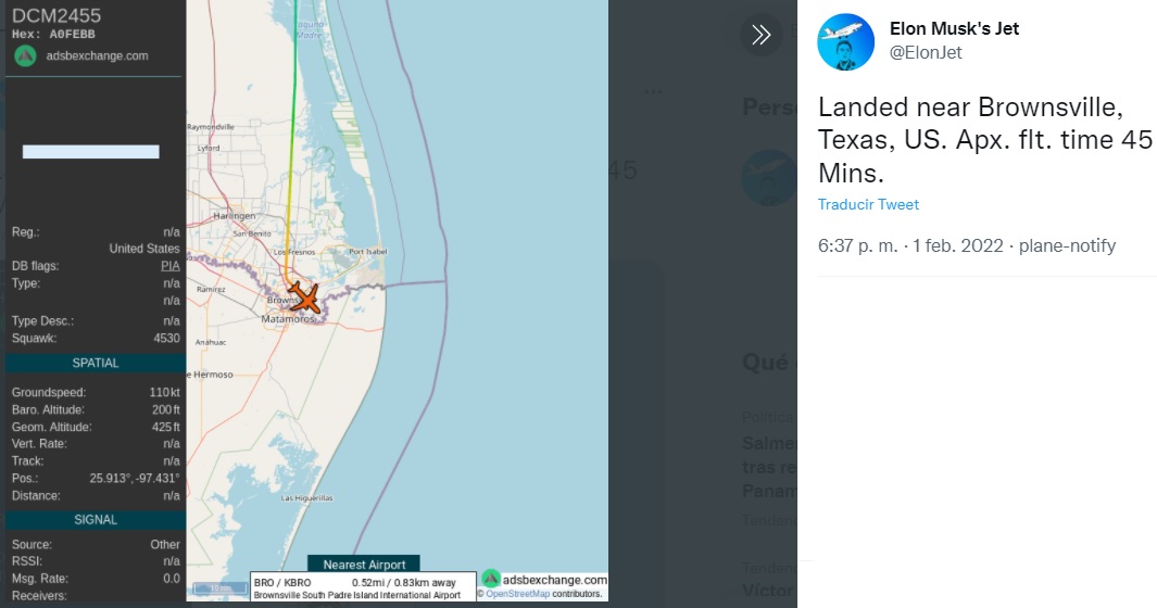 elon musk jet rastreo cuenta twitter