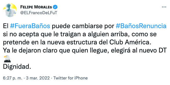 ¿Buenas noticias? Lo que sabemos sobre la salida de Santiago Baños del América