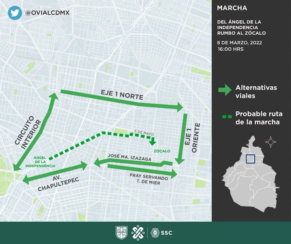 Marcha 8M 2023 en CDMX: ¿qué calles y estaciones del Metro cerrarán?
