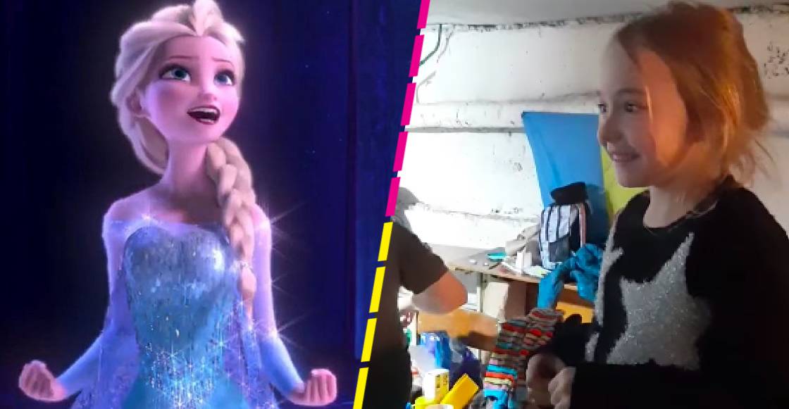 El momento en que una niña ucraniana canta "Let It Go" de 'Frozen' en un refugio