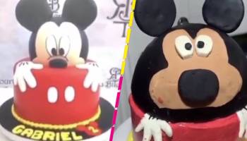 Familia pide pastel de Mickey Mouse, les dan uno gacho y se viralizan