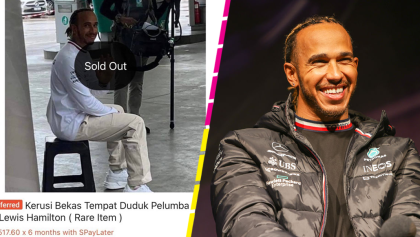 Subastan banco en el que se sentó Lewis Hamilton porque conserva las "huellas de su trasero"