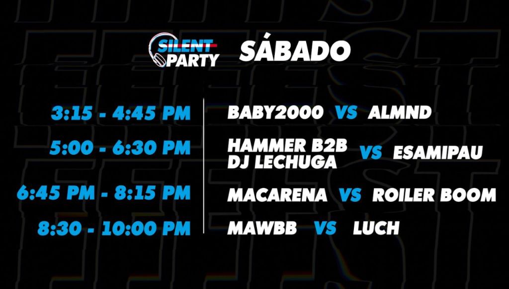 Horarios Sabado de Silent Party