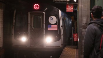 The L subway train pulls into the Bedford Avenue station in the Brooklyn borough of New York City, New York, U.S., January 3, 2019.