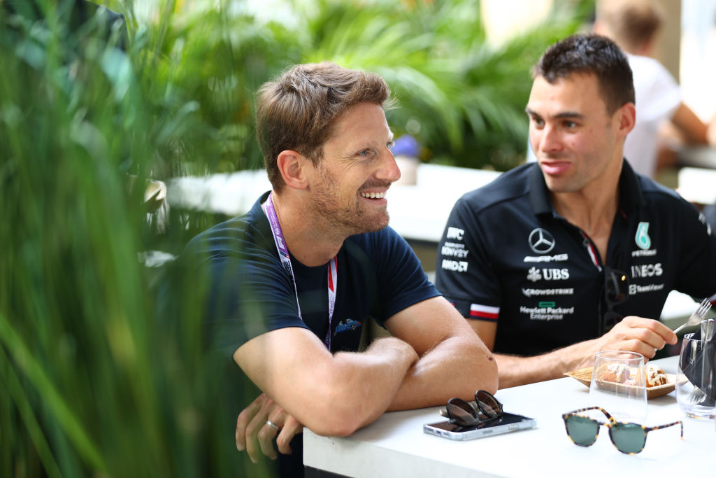 Romain Grosjean de visita en el GP de Miami