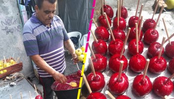 Chale: Le pidieron mil 500 manzanas con caramelo a un vendedor pero le quedaron mal