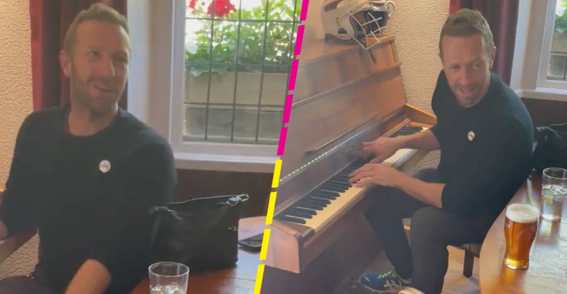 ¡Tipazo! Checa a Chris Martin tocando "A Sky Full of Stars" para una pareja en un bar