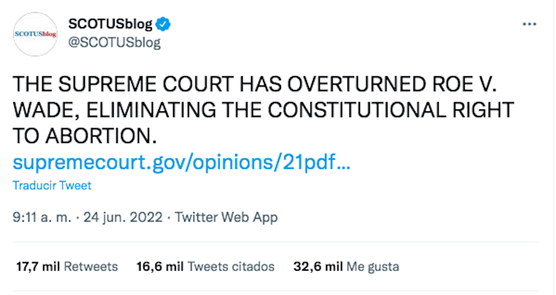 La Roe V. Wade Hacia Atrás: Corte Suprema Elimina El Derecho Al Aborto ...