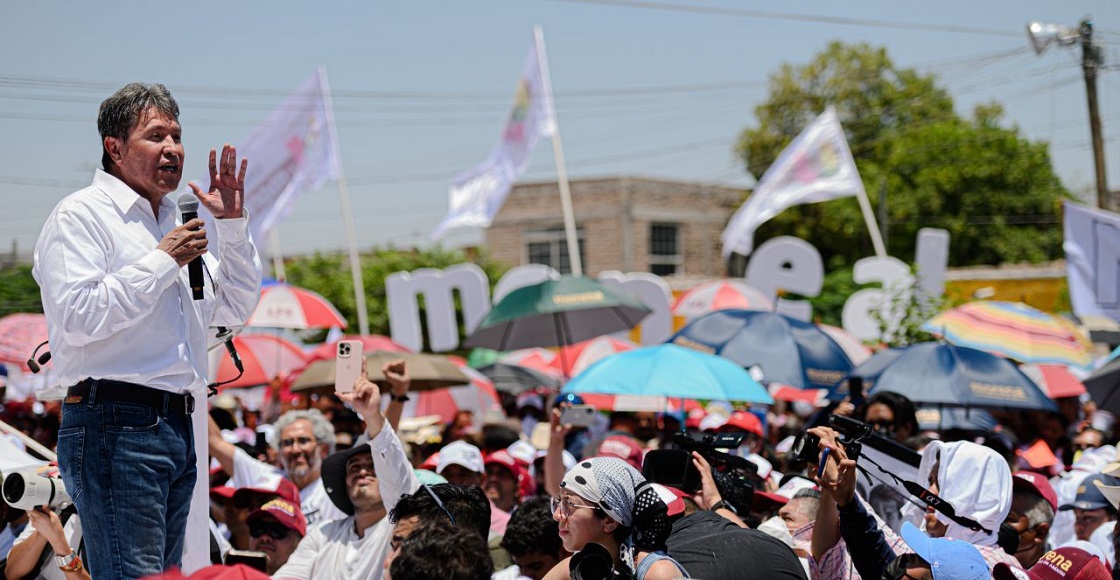 TORREÓN, COAHUILA, 26JUNIO2022.- Integrantes de Morena entre aspirantes a la presidencia de la República como: Claudia Sheinbaum, Adán Augusto López y Ricardo Morenal, así como gobernadores electos como: Mara Lezama y Américo Villarreal Anaya se dieron cita a una asamblea informativa, en la que se hicieron presentes los aspirantes a la gubernatura de este estado Armando Guadiana y Ricardo Mejía Berdeja. También estuvieron los dirigentes Mario Delgado y Citlalli Hernández.