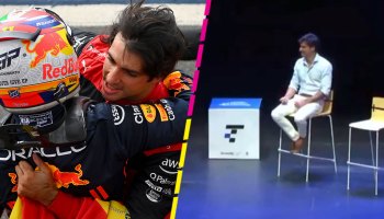 La peculiar imitación de Carlos Sainz a Checo Pérez tras recordar su triunfo en Silverstone