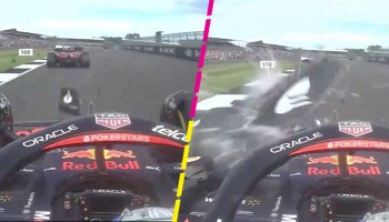 El halo de seguridad también salvó a Checo del endplate de Leclerc en Silverstone