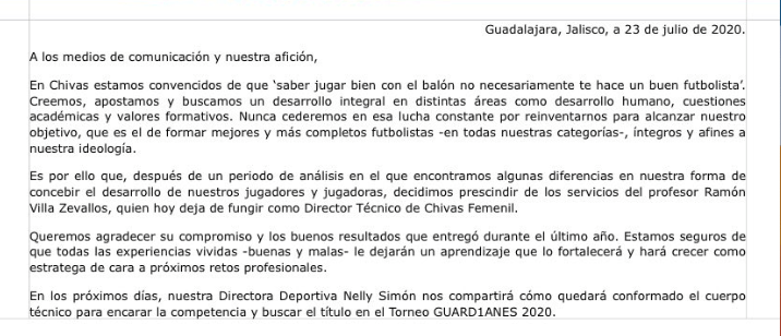 Borracheras y una jugadora amenazada: La lamentable gestión de Ramón Villa Zevallos en Chivas Femenil