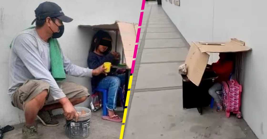 Niña es captada estudiando en la calle; se hace viral y le darán una beca