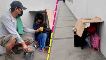 Niña es captada estudiando en la calle; se hace viral y le darán una beca