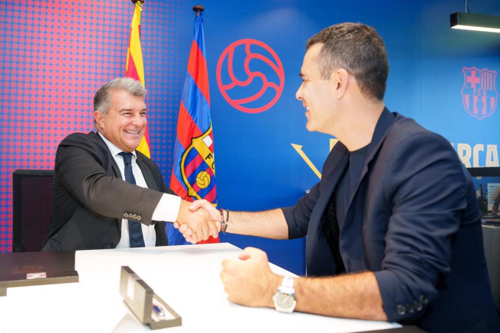 Rafa Márquez y Joan Laporta