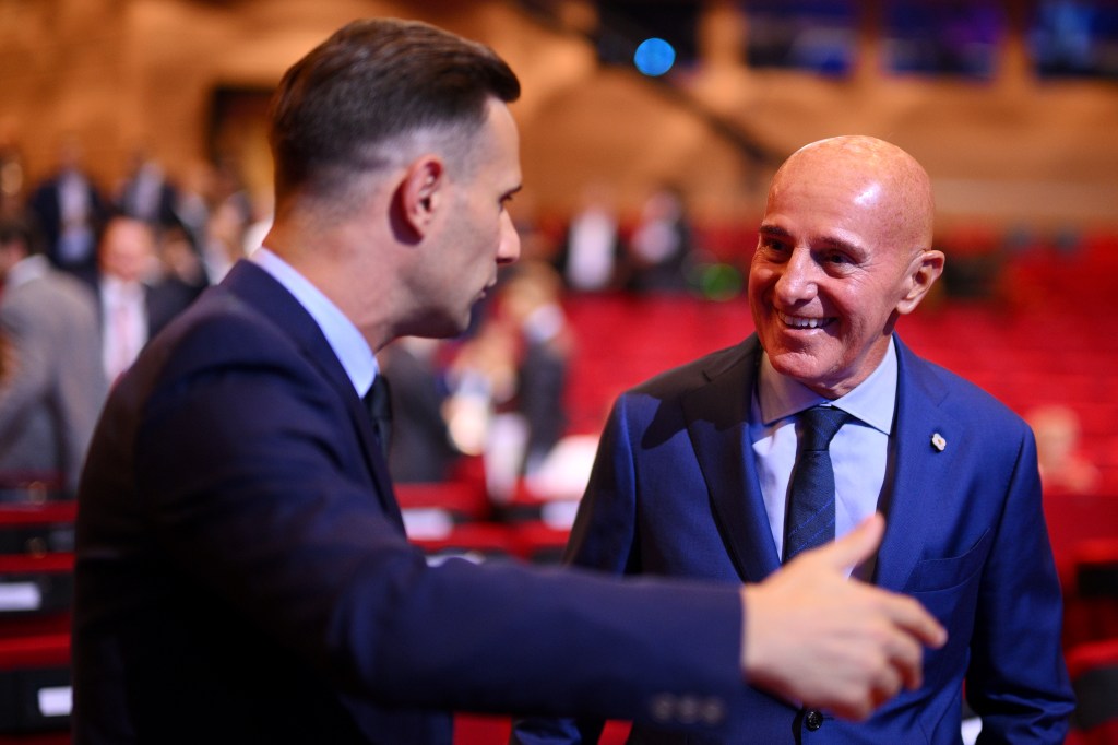 Arrigo Sacchi en la gala del sorteo de la Champions League