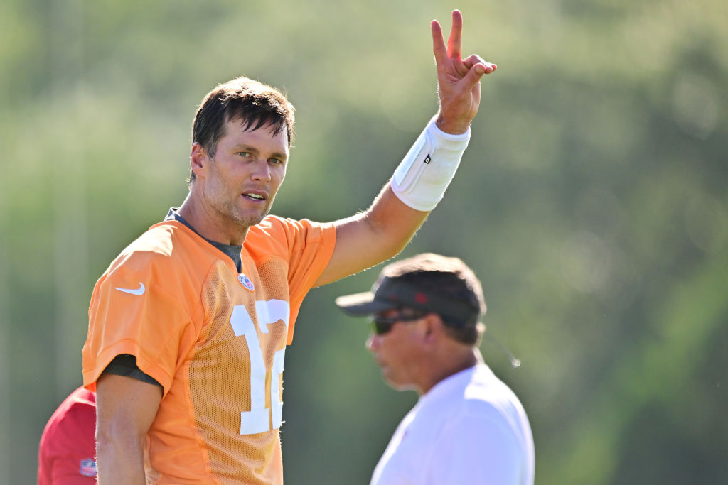 Tom brady en el campamento de entrenamiento de los Buccaneers